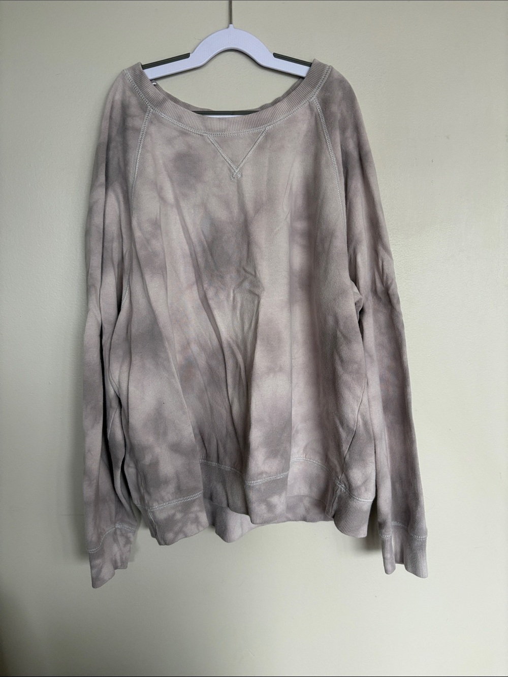 Old Navy Tie Dye Crewneck Sweatshirt Large Neutral Beige Gray Pullover